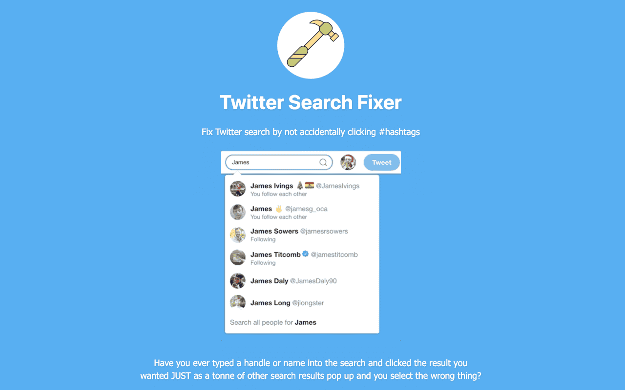 Twitter Search Fixer